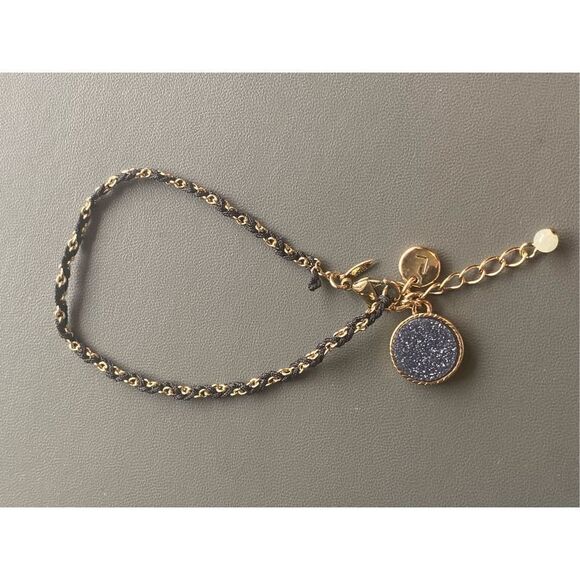 Vintage Druzy Gold Tone Thread Chain Bracelet 7” with 1” Extender Signed - Picture 1 of 12